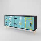 PATHS TO HAPPINESS 3-Door Sideboard in Black Finish