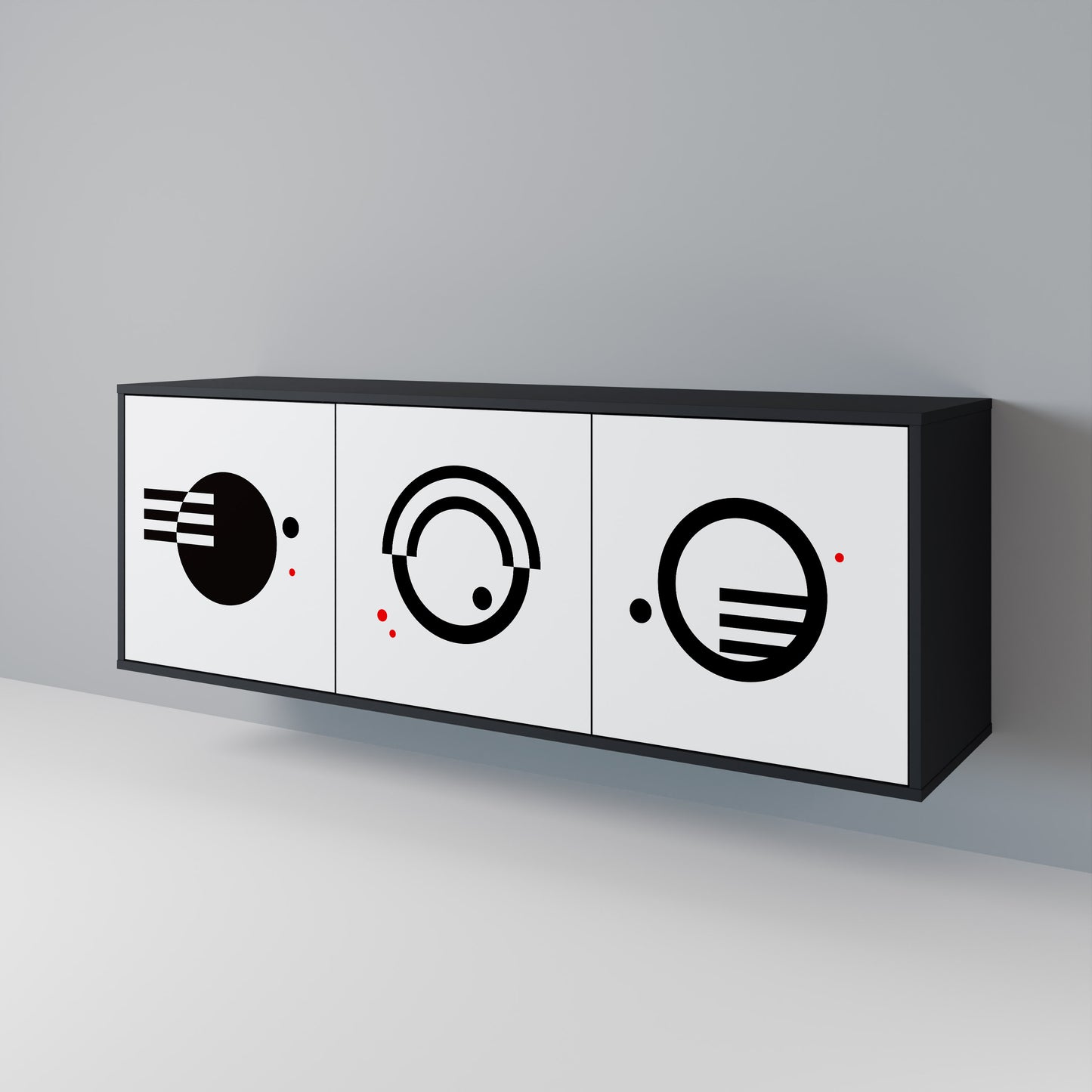 BLACK AND WHITE COMBINATION Aparador de 3 Puertas