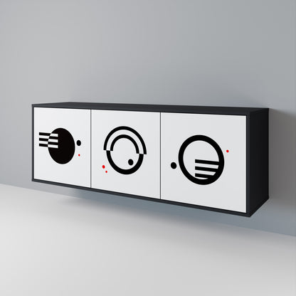 BLACK AND WHITE COMBINATION Aparador de 3 Puertas