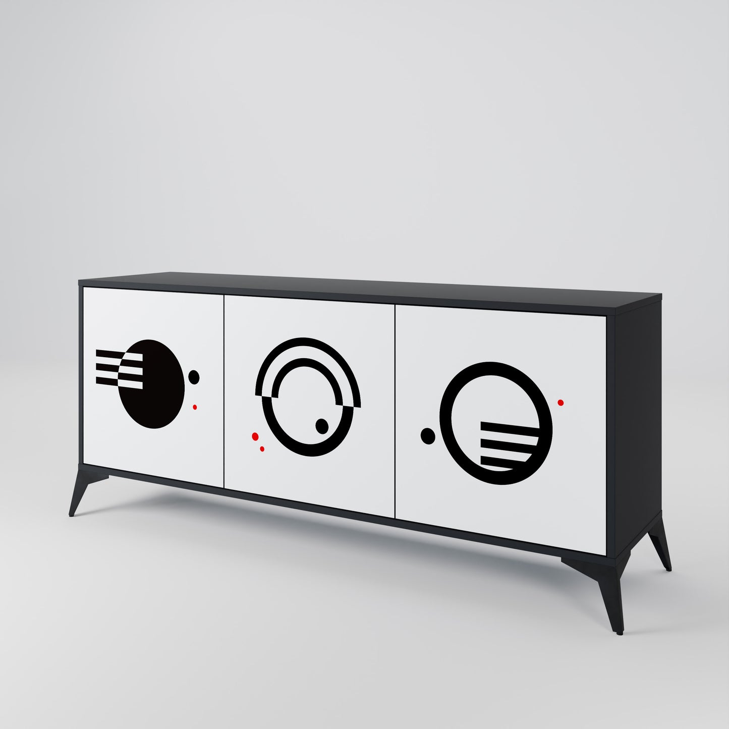 BLACK AND WHITE COMBINATION Aparador de 3 Puertas