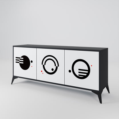 BLACK AND WHITE COMBINATION Aparador de 3 Puertas