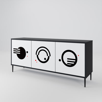 BLACK AND WHITE COMBINATION Aparador de 3 Puertas