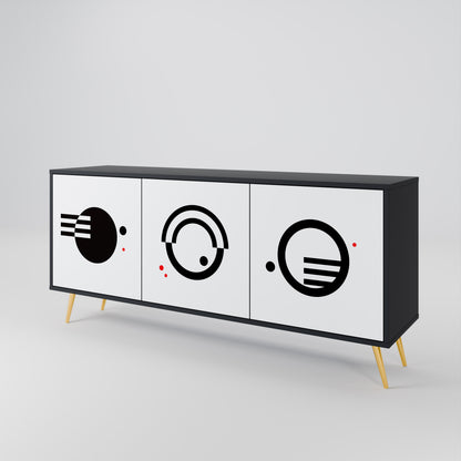 BLACK AND WHITE COMBINATION Aparador de 3 Puertas