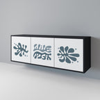 Aparador de 3 puertas WONDERLAND VEGETATION en acabado negro