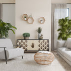 SEE MORE Aparador de 3 Puertas en Acabado Negro