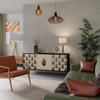 SEE MORE Aparador de 3 Puertas en Acabado Negro