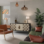 SEE MORE Aparador de 3 Puertas en Acabado Negro