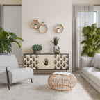 SEE MORE Aparador de 3 Puertas en Acabado Negro