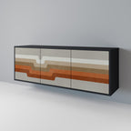 PECULIAR TRAIL Aparador de 3 Puertas en Acabado Negro