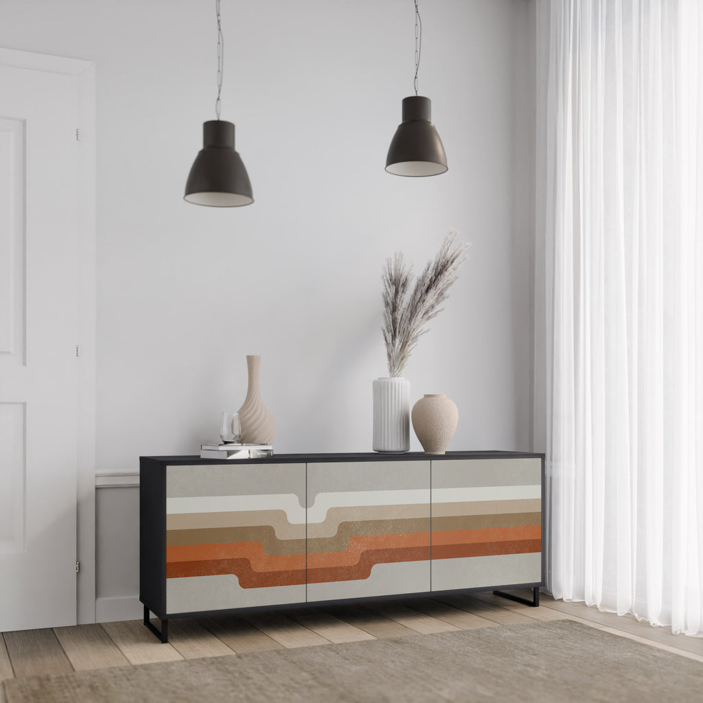 PECULIAR TRAIL 3-Door Sideboard in Black Finish