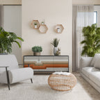 PECULIAR TRAIL Aparador de 3 Puertas en Acabado Negro