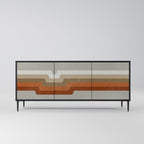 PECULIAR TRAIL Aparador de 3 Puertas en Acabado Negro