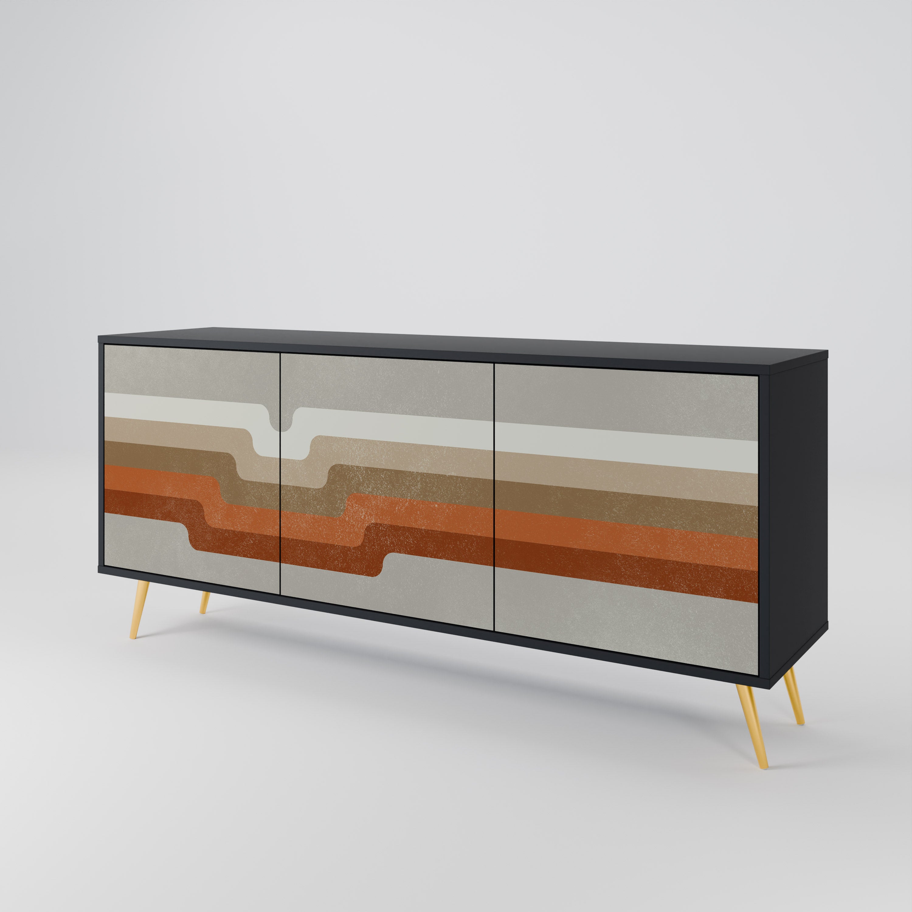 PECULIAR TRAIL 3-Door Sideboard in Black Finish