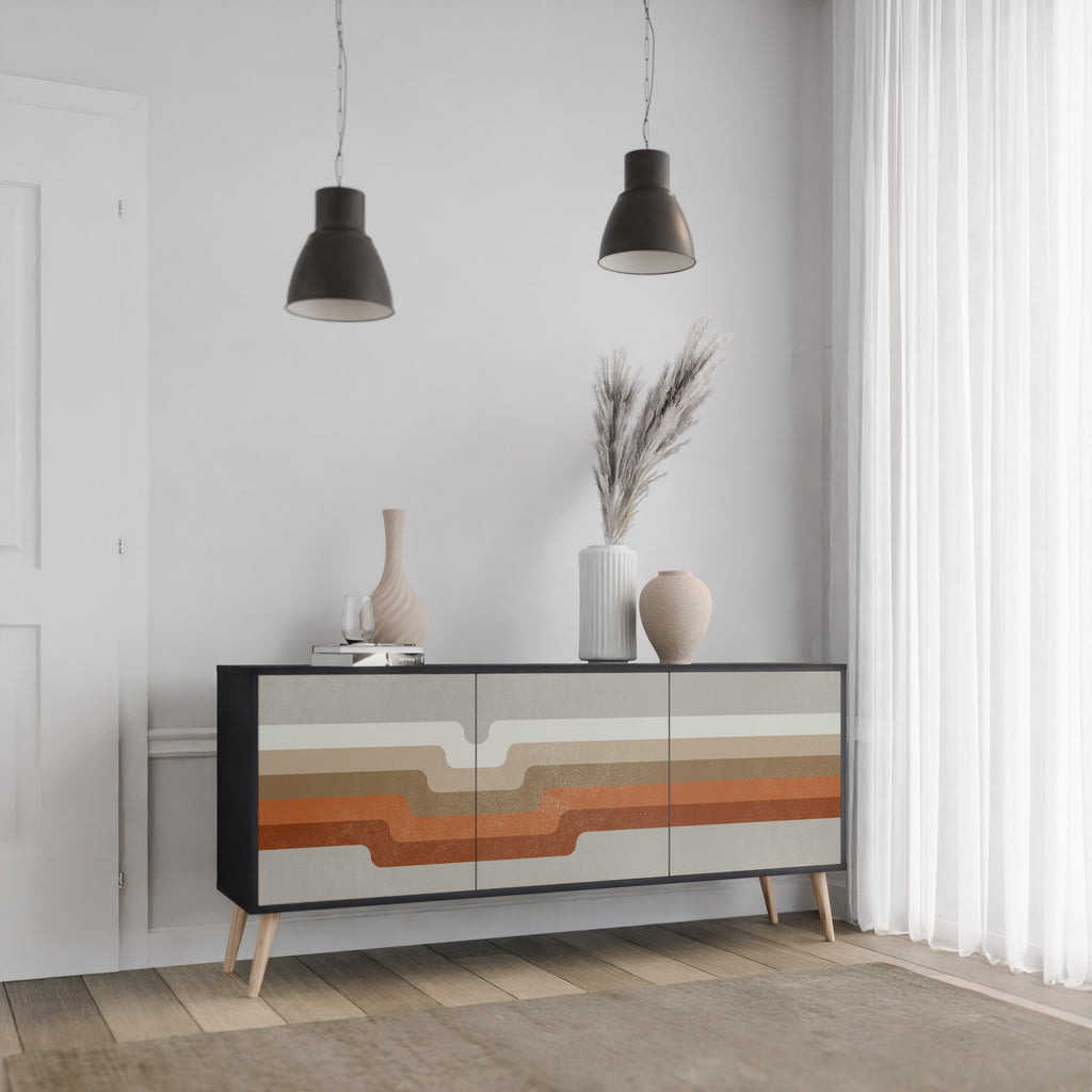 PECULIAR TRAIL 3-Door Sideboard in Black Finish