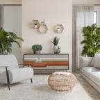 PECULIAR TRAIL Aparador de 3 Puertas en Acabado Negro