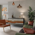 PECULIAR TRAIL Aparador de 3 Puertas en Acabado Negro