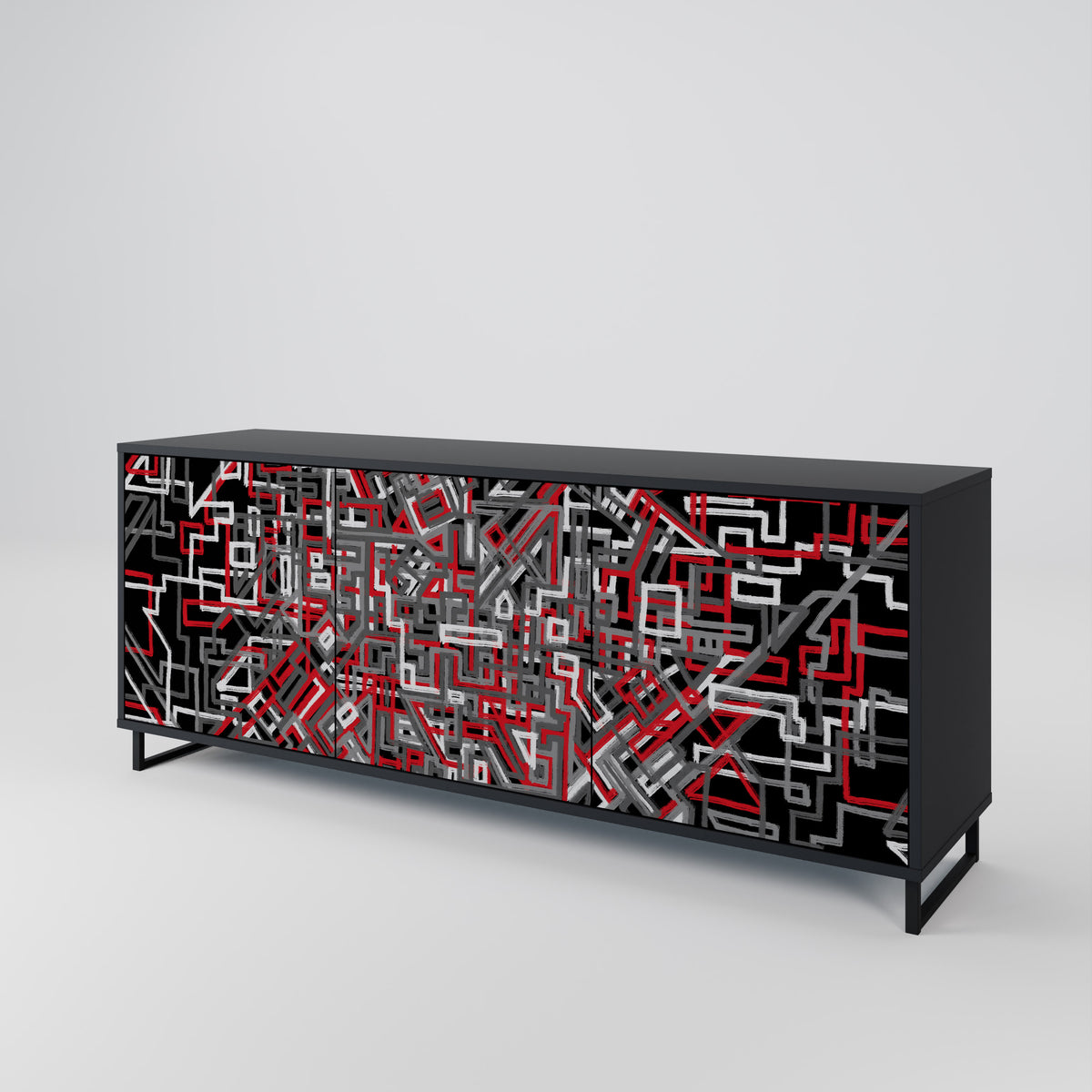 BROKEN LINES 3-Door Sideboard