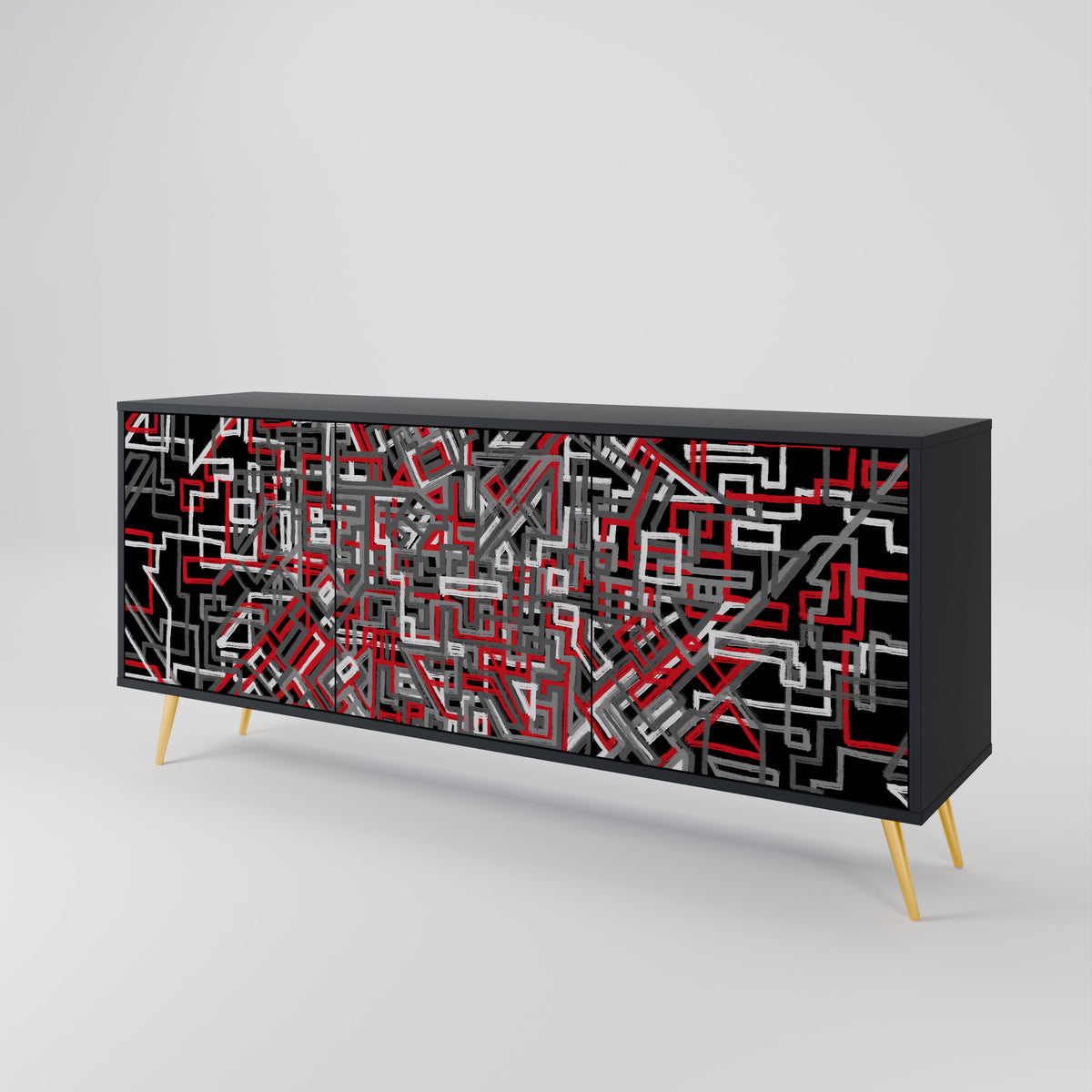 BROKEN LINES 3-Door Sideboard