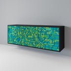 NOSTALGIC MEMORIES Aparador de 3 Puertas en Acabado Negro