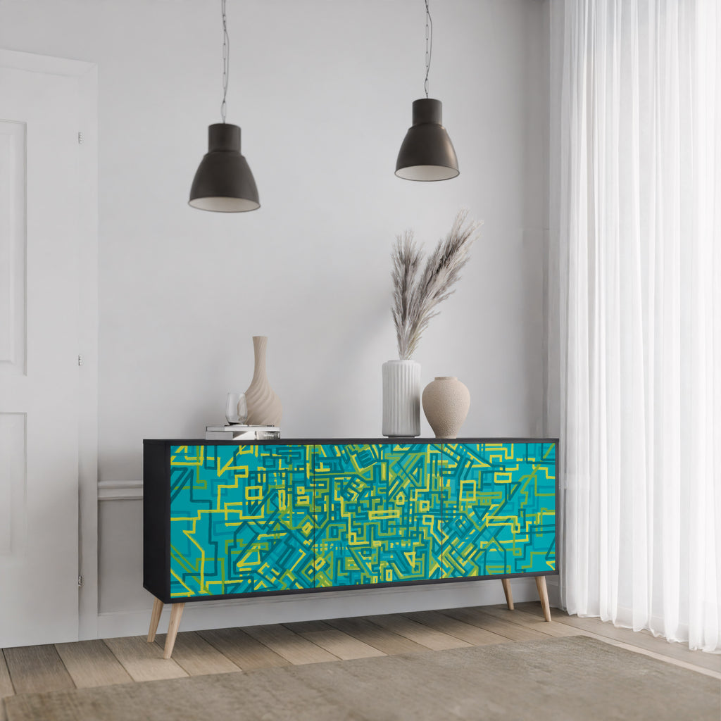 NOSTALGIC MEMORIES 3-Door Sideboard in Black Finish