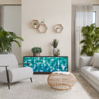 TURQUOISE RECTANGLES Aparador de 3 Puertas en Acabado Negro