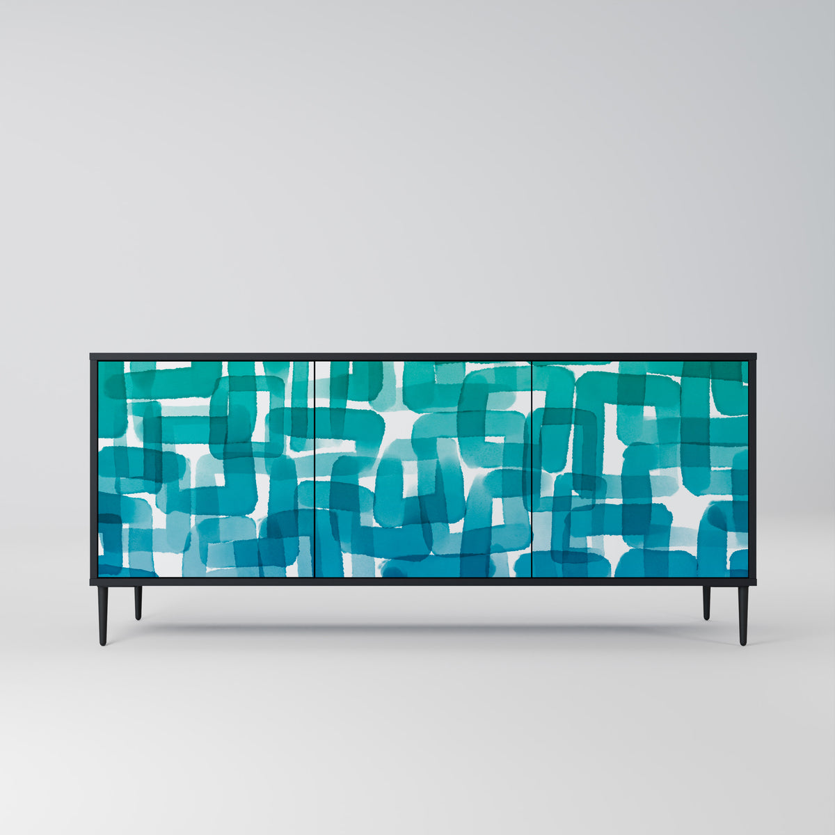 TURQUOISE RECTANGLES Aparador de 3 Puertas