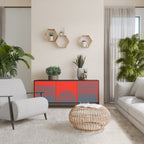 RISING GEOMETRY STARS 3-Door Sideboard in Black Finish