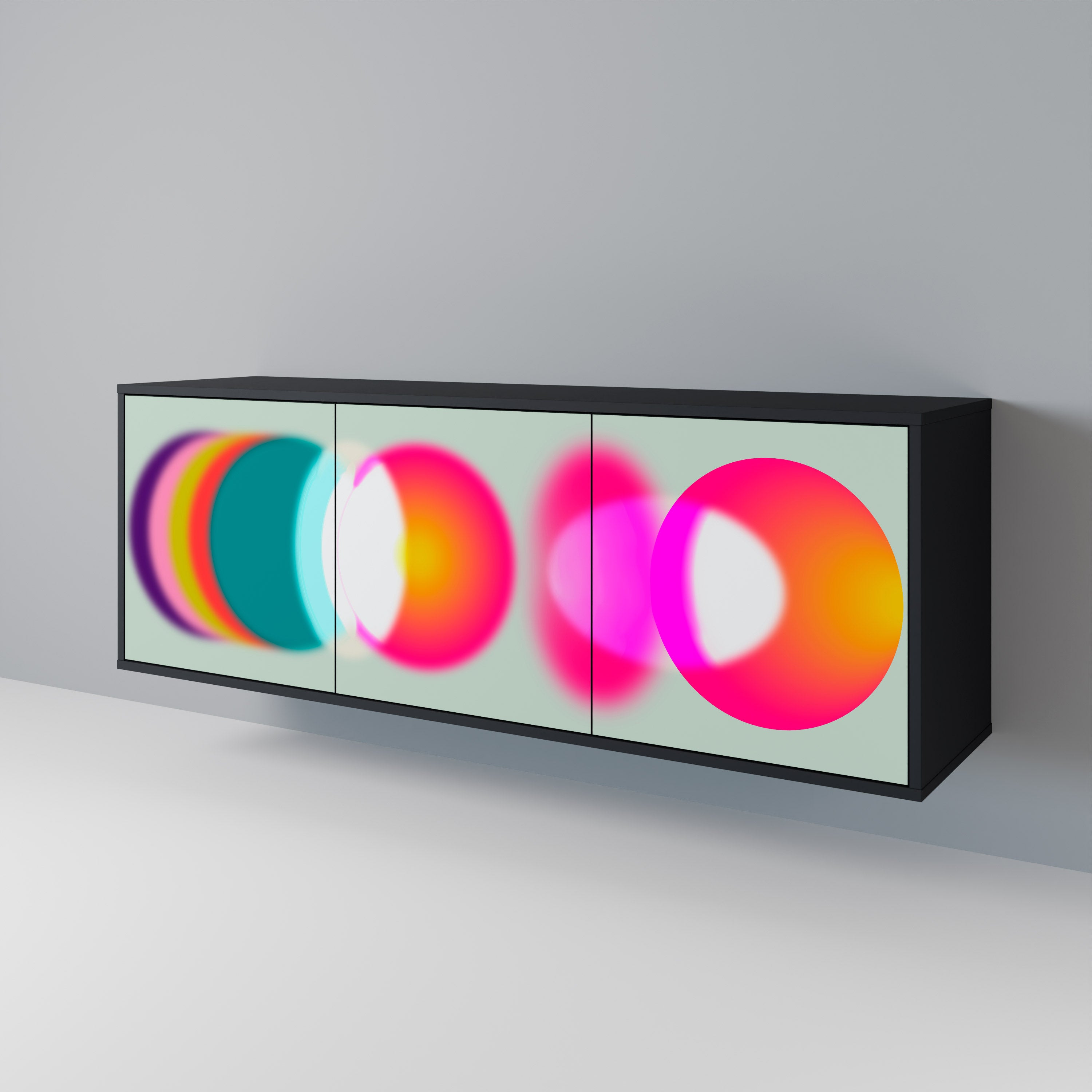 SYMPHONY OF COLORS 3-Door Sideboard in Black Finish
