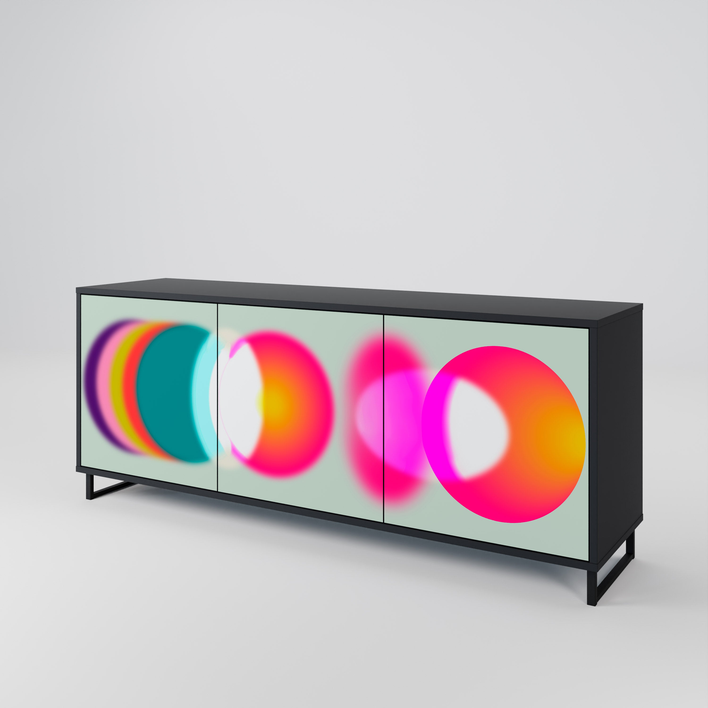 SYMPHONY OF COLORS 3-Door Sideboard in Black Finish
