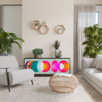 SYMPHONY OF COLORS Aparador de 3 Puertas en Acabado Negro