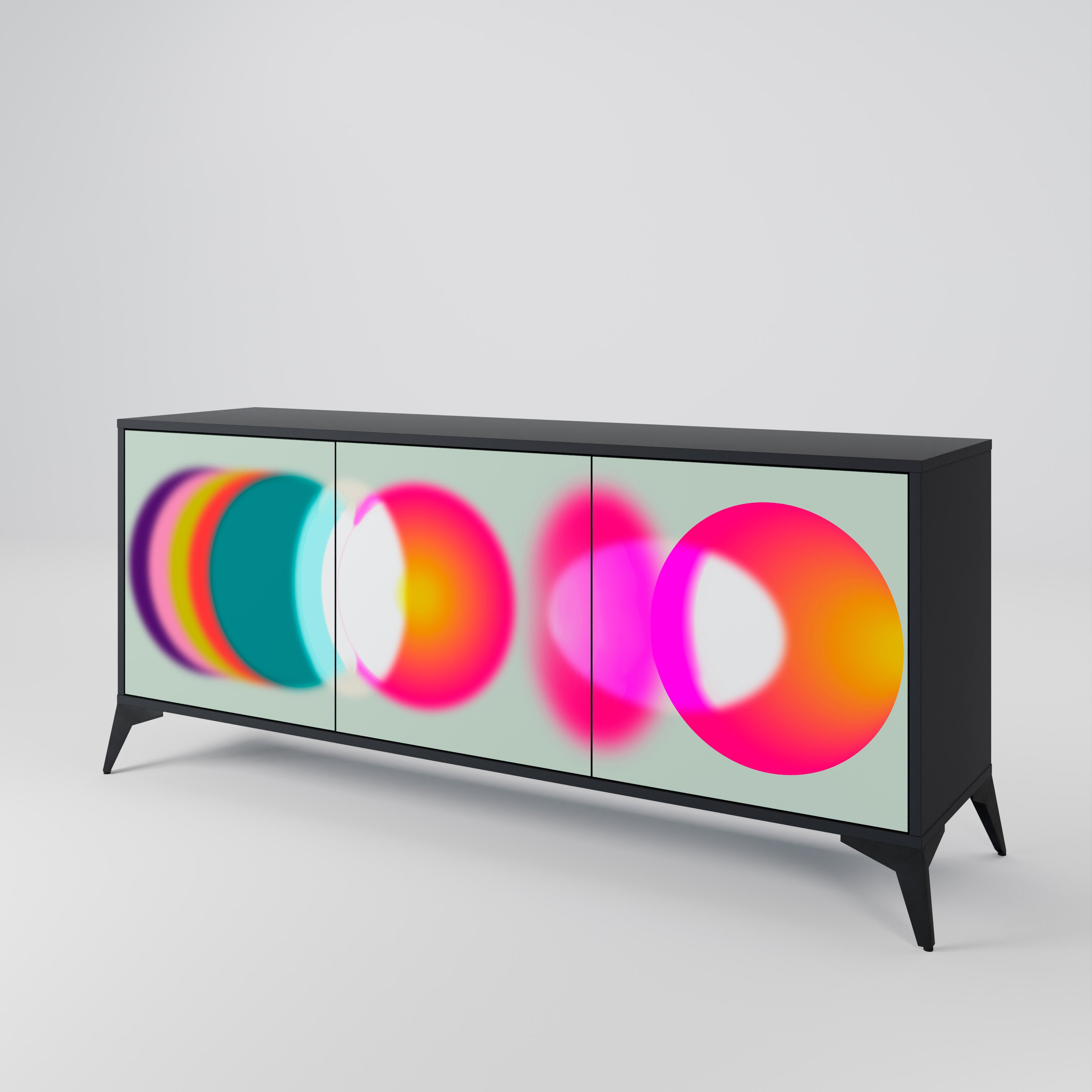 SYMPHONY OF COLORS 3-Door Sideboard in Black Finish