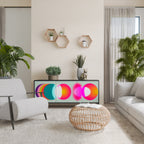 SYMPHONY OF COLORS Aparador de 3 Puertas en Acabado Negro