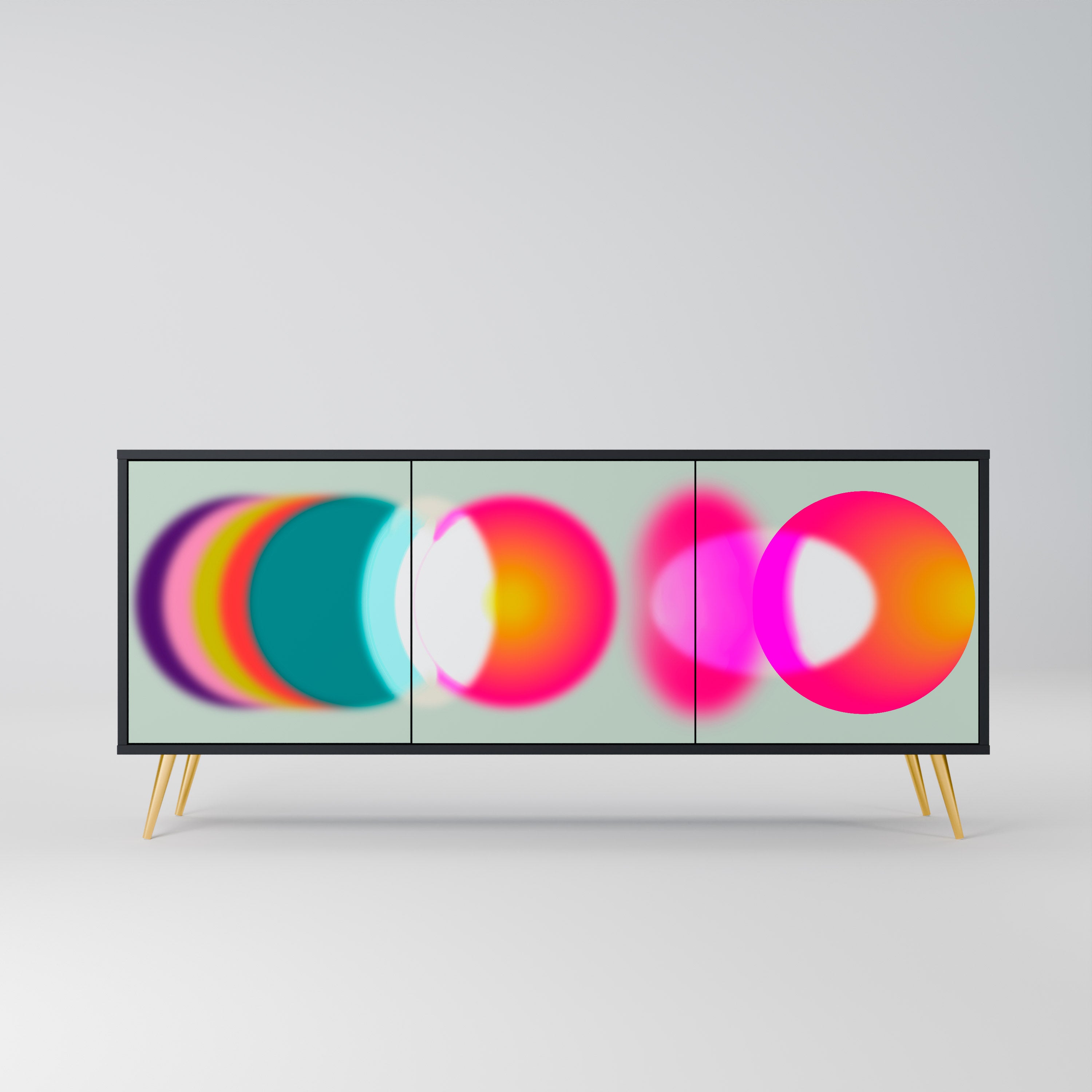 SYMPHONY OF COLORS 3-Door Sideboard in Black Finish