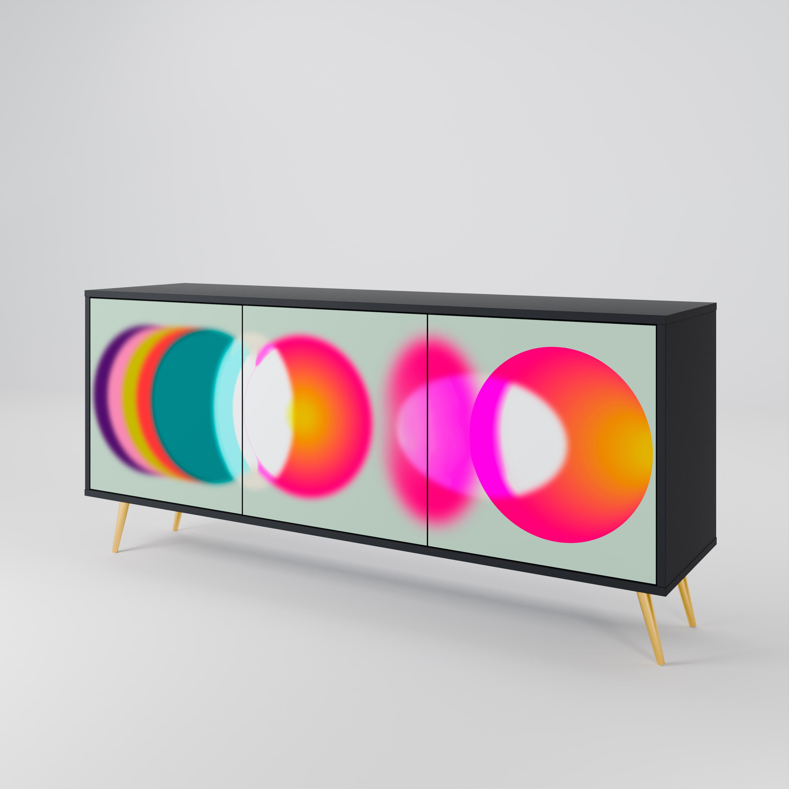 SYMPHONY OF COLORS 3-Door Sideboard in Black Finish