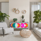 SYMPHONY OF COLORS Aparador de 3 Puertas en Acabado Negro