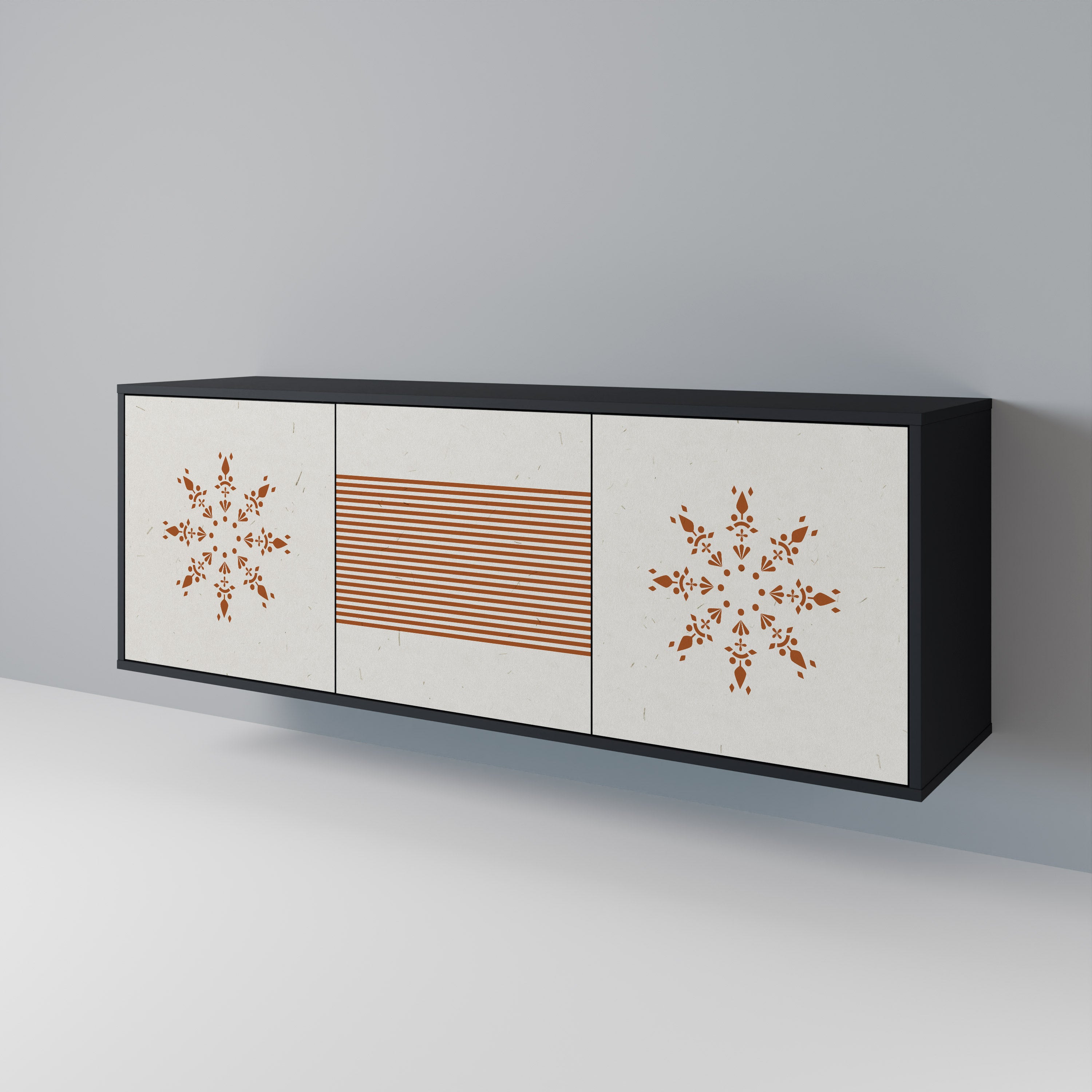 DAILY HARMONY 3-Door Sideboard in Black Finish