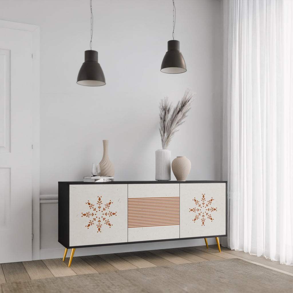 DAILY HARMONY 3-Door Sideboard in Black Finish