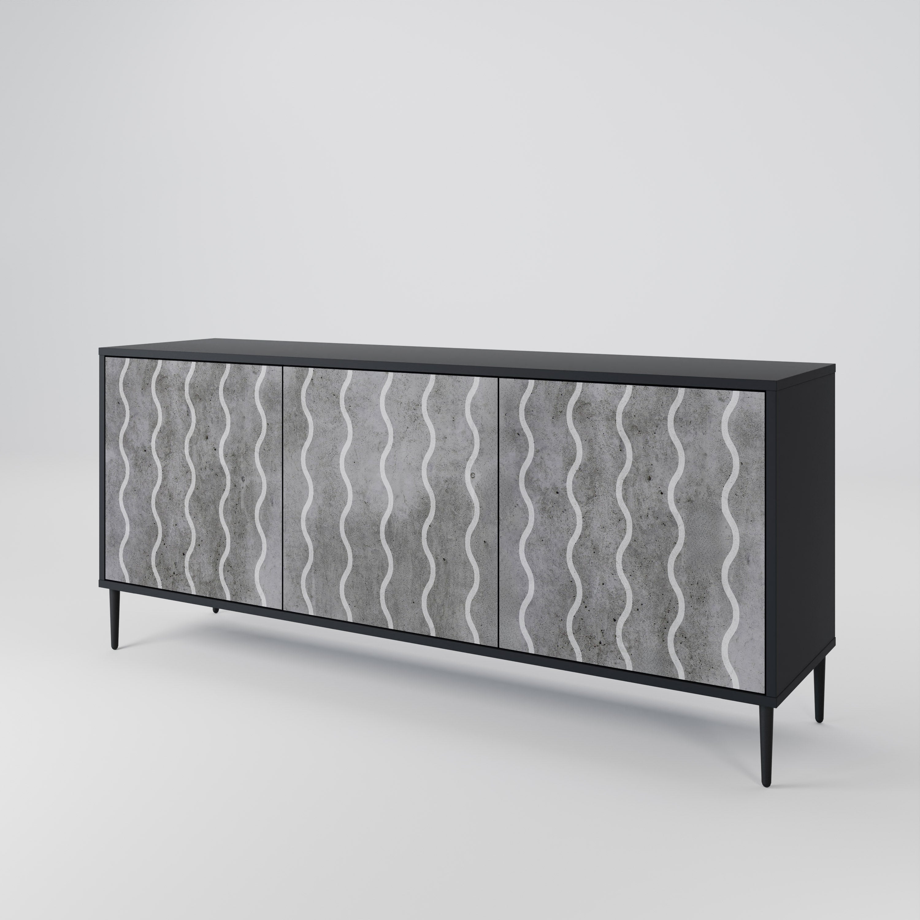 WAVES OF CONCRETE 3-Door Sideboard