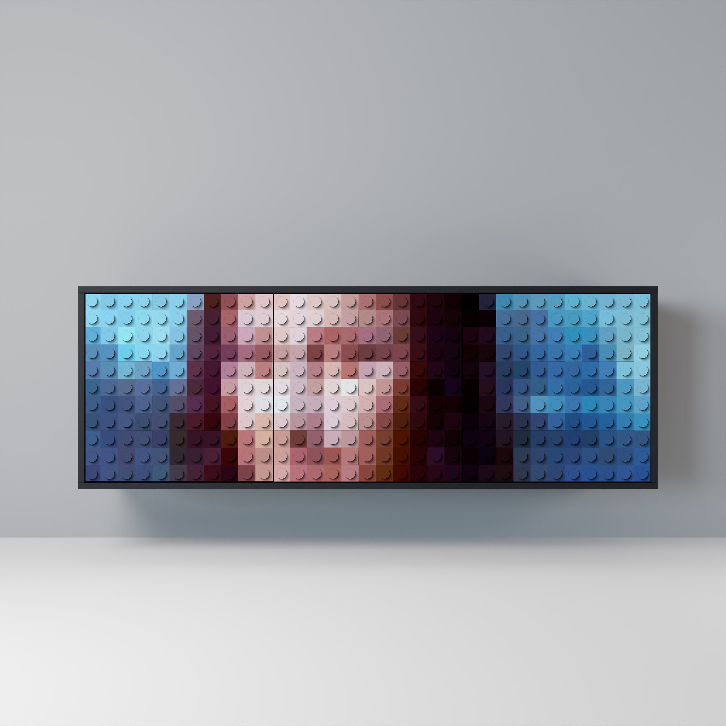 CONSTRUCTIVE ART 3-Door Sideboard in Black Finish