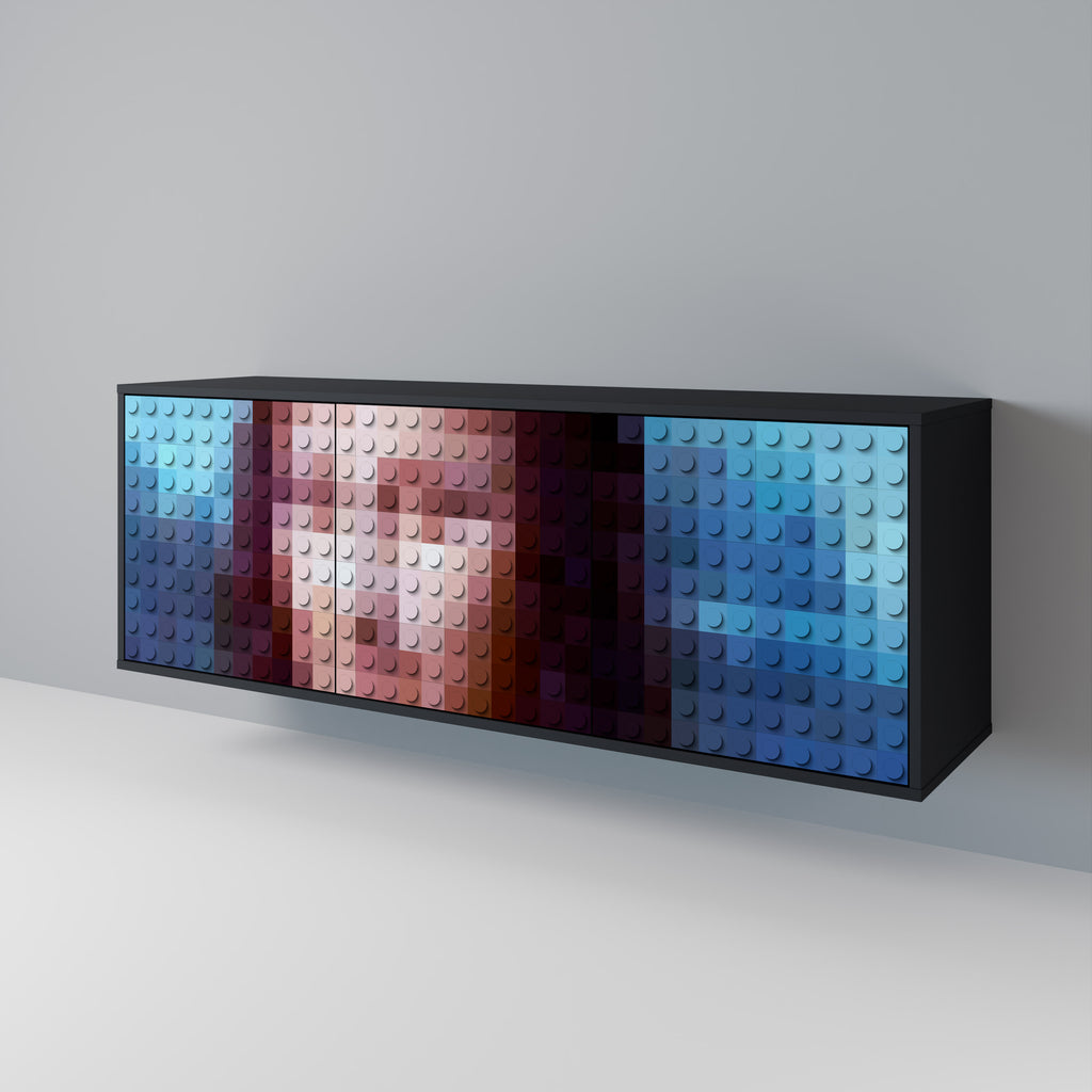 CONSTRUCTIVE ART 3-Door Sideboard in Black Finish