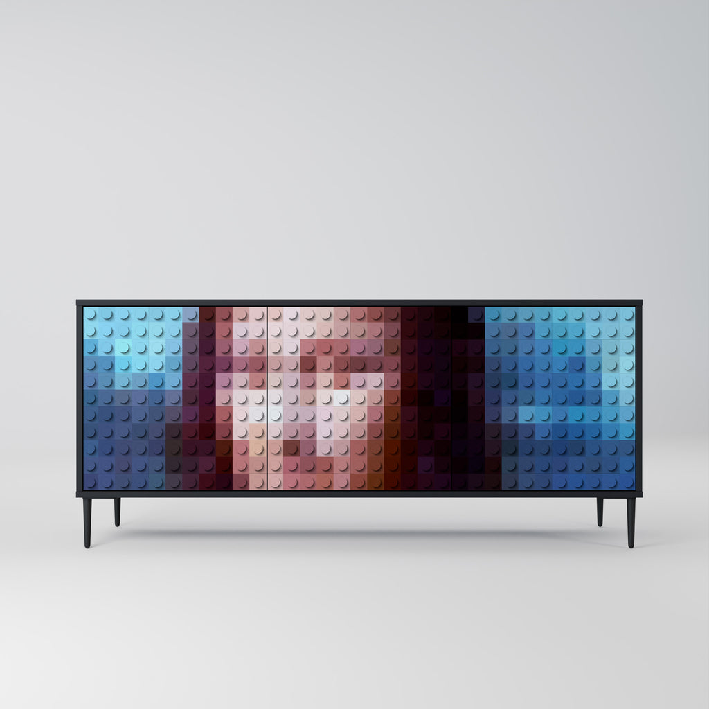 CONSTRUCTIVE ART 3-Door Sideboard in Black Finish