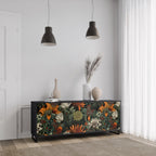 MIDNIGHT SPROUT 3-Door Sideboard in Black Finish