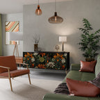 MIDNIGHT SPROUT 3-Door Sideboard in Black Finish