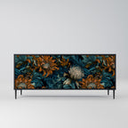 MORNING BLOOM 3-Door Sideboard in Black Finish