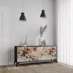 PETAL HARMONY 3-Door Sideboard in Black Finish