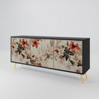 PETAL HARMONY 3-Door Sideboard in Black Finish