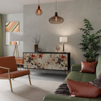 PETAL HARMONY 3-Door Sideboard in Black Finish