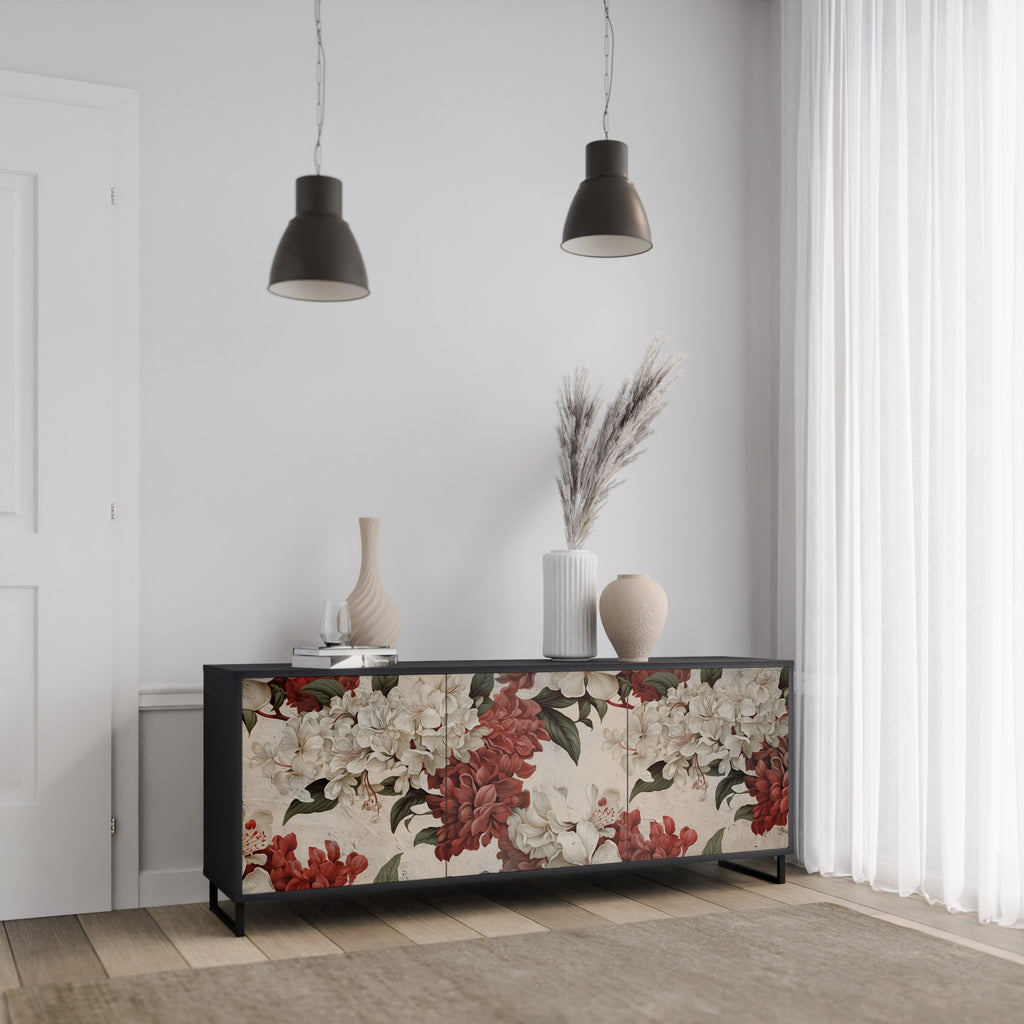 EPHEMERAL DAYS 3-Door Sideboard in Black Finish