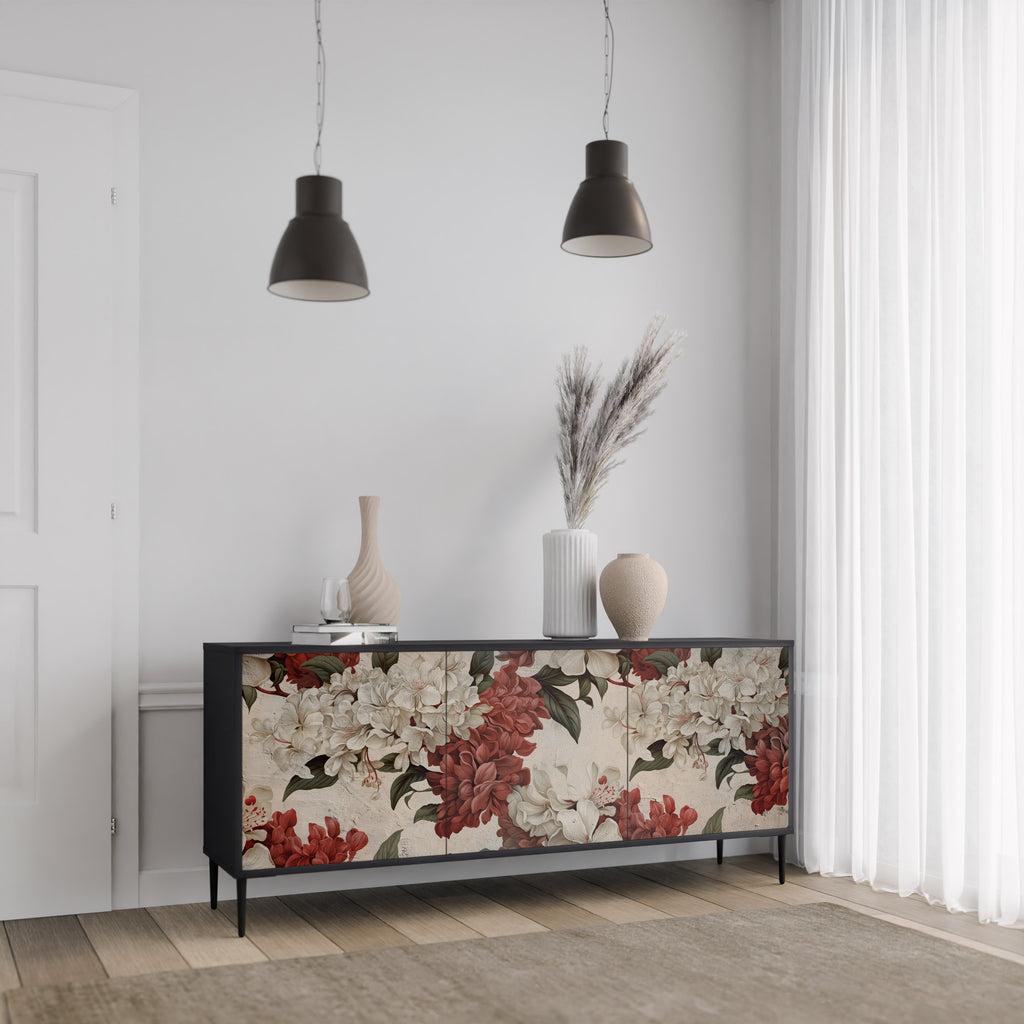 EPHEMERAL DAYS 3-Door Sideboard in Black Finish