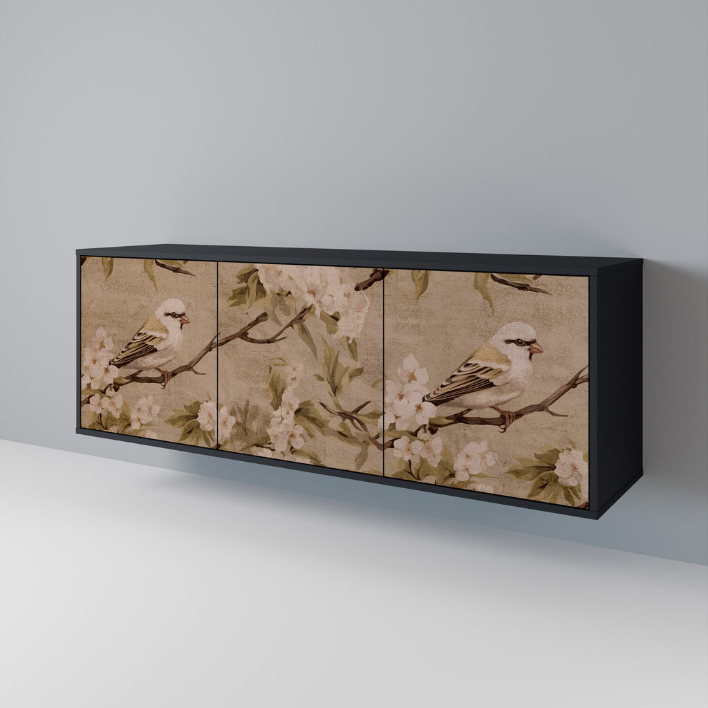 PETAL DISTINGUISH 3-Door Sideboard in Black Finish